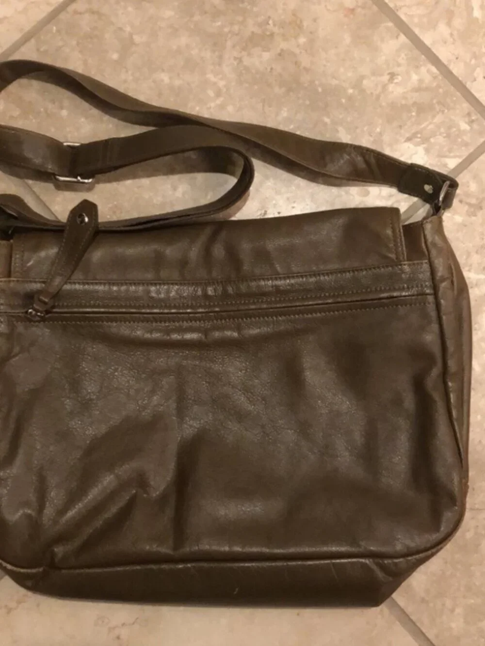 Vintage Longchamp leather flap carryall messenger satchel laptop shoulder bag